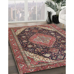 Traditional Camel Brown Persian Rug in Family Room, tr4054