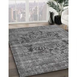 Traditional Dark Gray Persian Rug in Family Room, tr4057