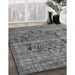 Machine Washable Traditional Dark Gray Rug in a Family Room, wshtr4057