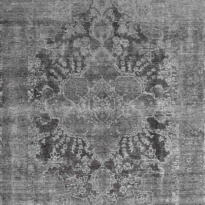 Machine Washable Traditional Dark Gray Rug, wshtr4057