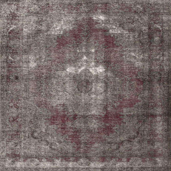 Round Machine Washable Traditional Rosy Pink Rug, wshtr4058