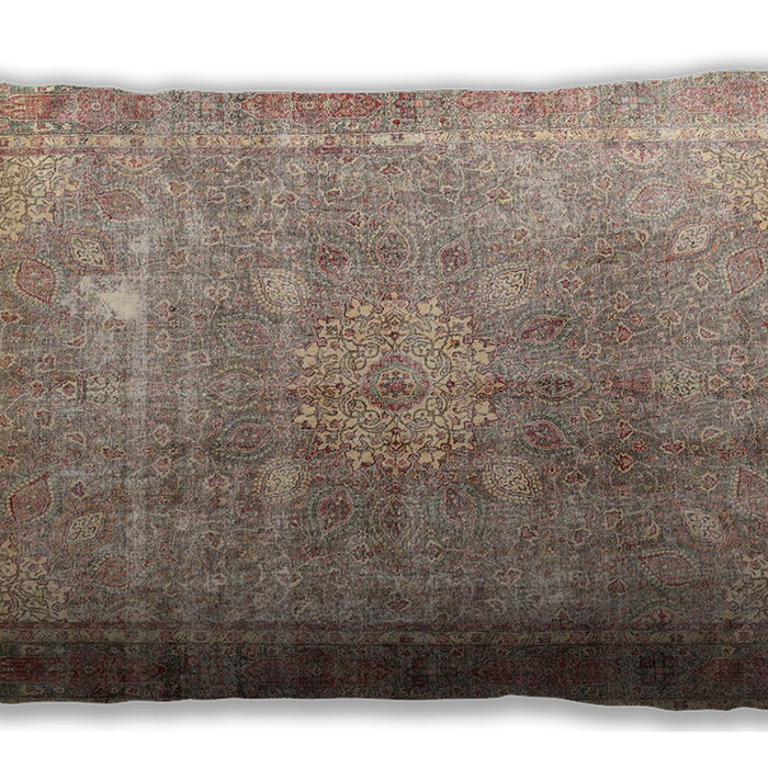 Traditional Classic Rectangular Dark Gold Brown Lumbar Throw Pillow, 13 inch by 19 inch, lbtr4059