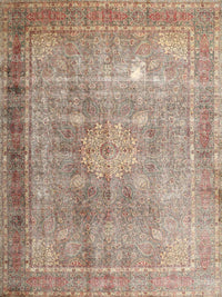 Machine Washable Traditional Dark Gold Brown Rug, wshtr4059