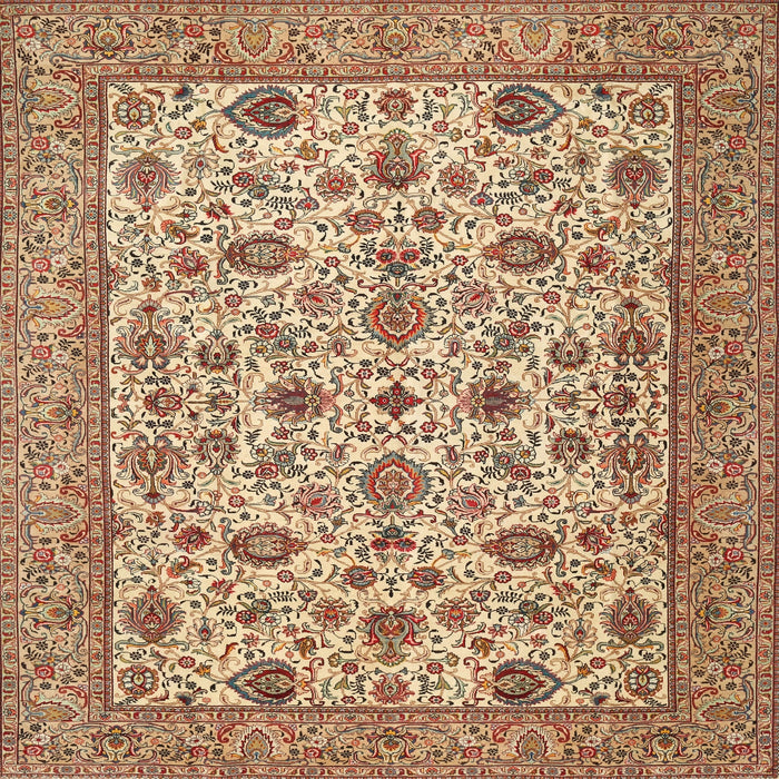 Round Machine Washable Traditional Sienna Brown Rug, wshtr405