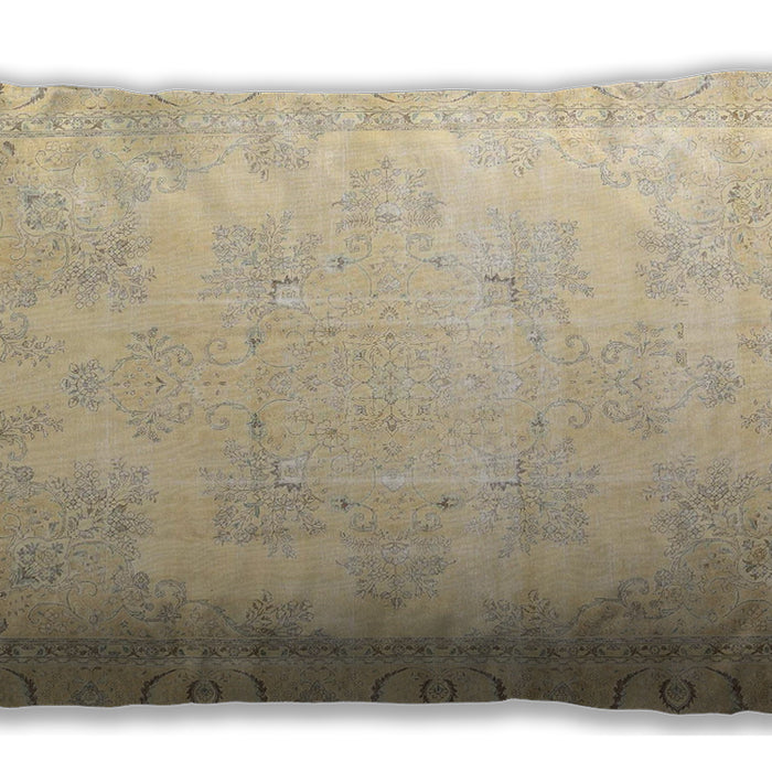 Traditional Classic Rectangular Khaki Gold Lumbar Throw Pillow, 13 inch by 19 inch, lbtr4060