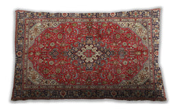 Traditional Classic Rectangular Tomato Red Lumbar Throw Pillow, 13 inch by 19 inch, lbtr4064