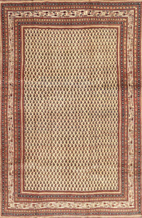 Machine Washable Traditional Brown Red Rug, wshtr4066