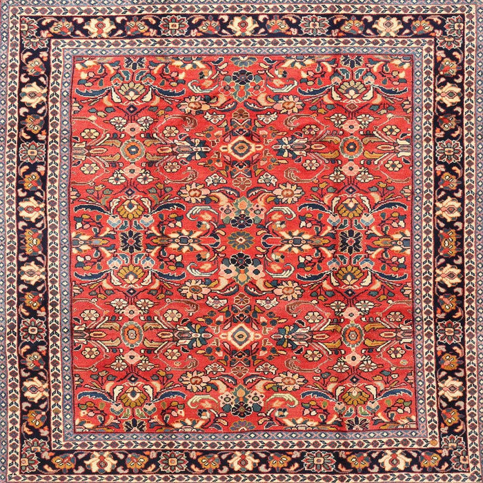 Square Traditional Light Copper Gold Persian Rug, tr4068