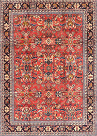 Machine Washable Traditional Light Copper Gold Rug, wshtr4068