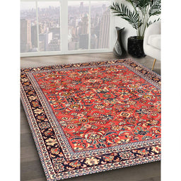 Machine Washable Traditional Light Copper Gold Rug in a Family Room, wshtr4068