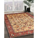 Traditional Fire Brick Red Persian Rug in Family Room, tr406