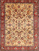 Machine Washable Traditional Fire Brick Red Rug, wshtr406