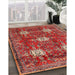 Machine Washable Traditional Copper Red Pink Rug in a Family Room, wshtr4071