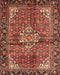 Machine Washable Traditional Saffron Red Rug, wshtr4073