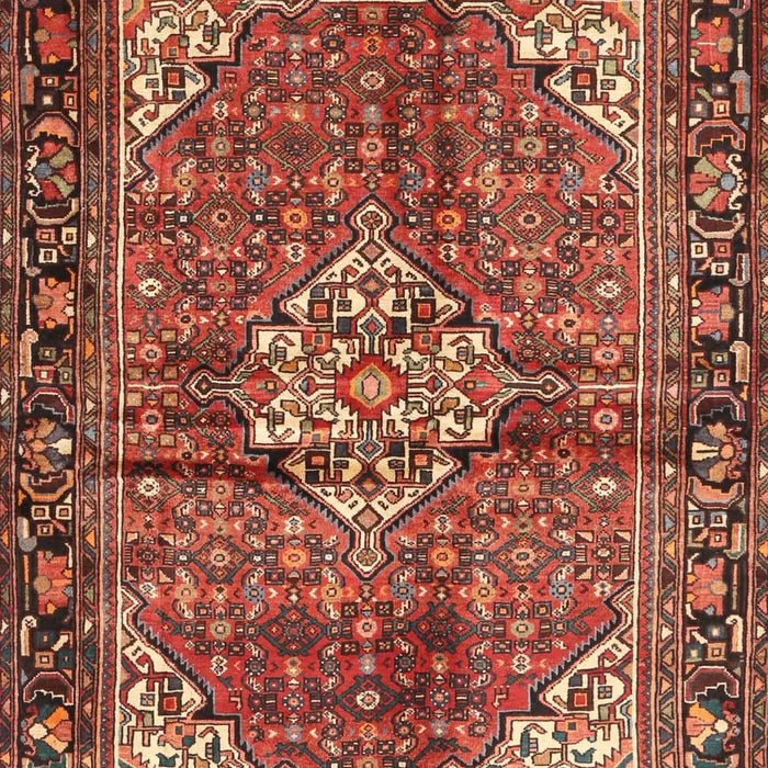 Machine Washable Traditional Saffron Red Rug, wshtr4073