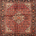 Square Traditional Saffron Red Persian Rug, tr4073