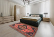 Machine Washable Traditional Rust Pink Rug in a Bedroom, wshtr4075