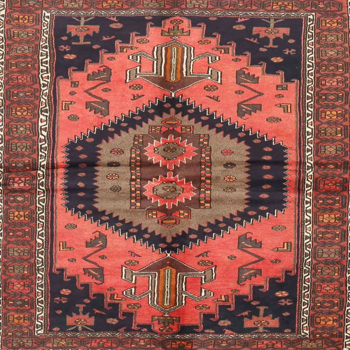 Square Traditional Rust Pink Persian Rug, tr4075