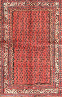 Machine Washable Traditional Sunrise Orange Rug, wshtr4076