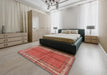 Traditional Sunrise Orange Persian Rug in a Bedroom, tr4076