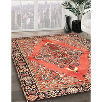 Traditional Sand Brown Medallion Rug, tr4077