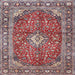 Square Traditional Tan Brown Medallion Rug, tr4079