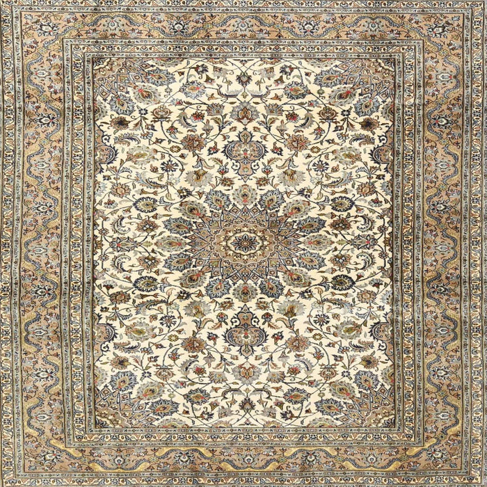 Round Machine Washable Traditional Brown Rug, wshtr4080