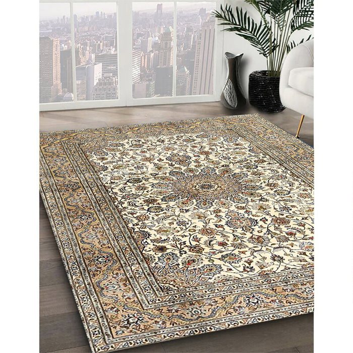 Traditional Brown Persian Rug in Family Room, tr4080