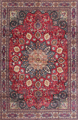 Machine Washable Traditional Rosy Pink Rug, wshtr4083