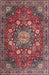 Machine Washable Traditional Rosy Pink Rug, wshtr4083