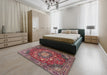 Traditional Pink Medallion Rug in a Bedroom, tr4083