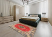 Traditional Red Medallion Rug in a Bedroom, tr4084