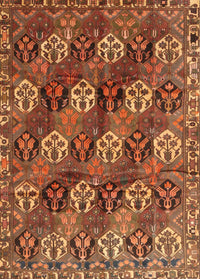 Machine Washable Traditional Orange Rug, wshtr4086