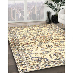 Machine Washable Traditional Dark Almond Brown Rug in a Family Room, wshtr4087