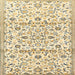 Round Machine Washable Traditional Khaki Gold Rug, wshtr4088