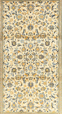 Machine Washable Traditional Khaki Gold Rug, wshtr4088