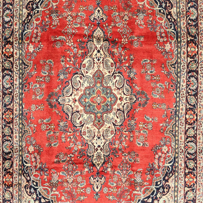 Traditional Fire Brick Red Medallion Rug, tr408