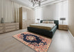 Machine Washable Traditional Purple Rug in a Bedroom, wshtr4090