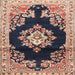 Round Machine Washable Traditional Purple Rug, wshtr4090