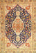 Traditional Chrome Gold Yellow Medallion Rug, tr4092