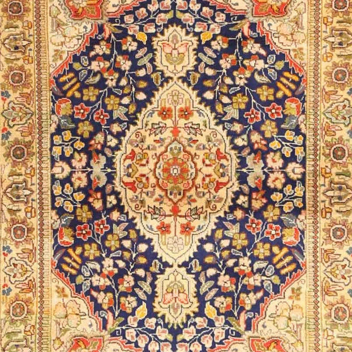 Traditional Chrome Gold Yellow Medallion Rug, tr4092