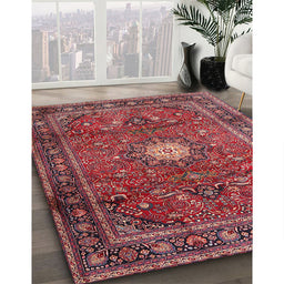 Traditional Red Persian Rug in Family Room, tr4093