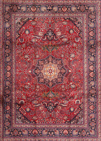 Machine Washable Traditional Red Rug, wshtr4093