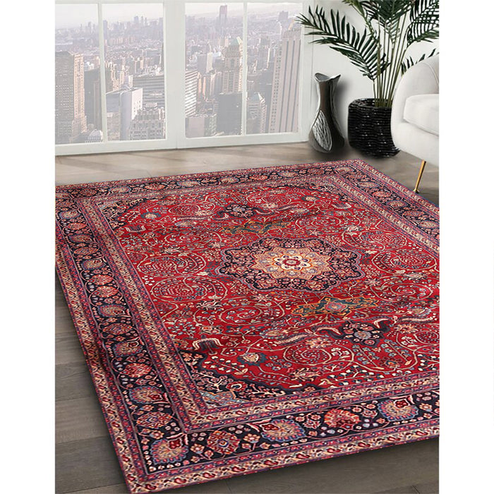 Traditional Red Persian Rug in Family Room, tr4093