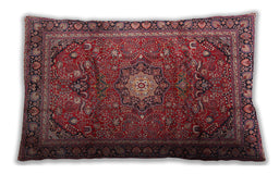 Traditional Classic Rectangular Red Lumbar Throw Pillow, 13 inch by 19 inch, lbtr4093