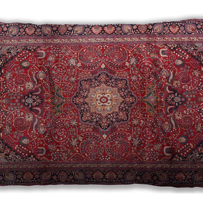 Traditional Classic Rectangular Red Lumbar Throw Pillow, 13 inch by 19 inch, lbtr4093