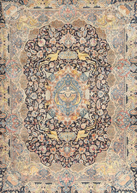 Machine Washable Traditional Brown Rug, wshtr4095