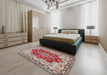 Traditional Tan Brown Persian Rug in a Bedroom, tr4096