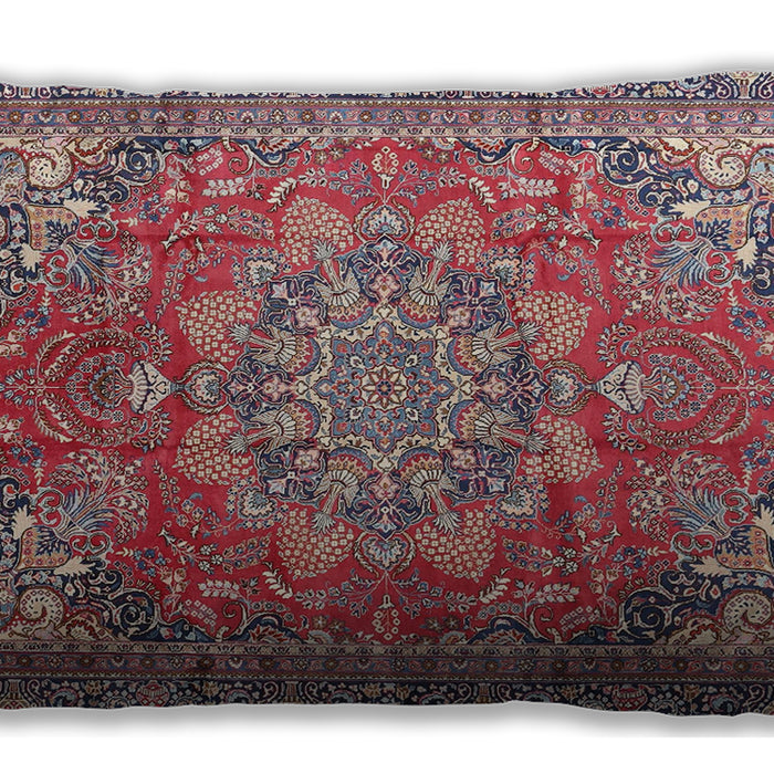 Traditional Classic Rectangular Brown Red Lumbar Throw Pillow, 13 inch by 19 inch, lbtr4097