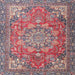 Square Traditional Brown Red Medallion Rug, tr4097